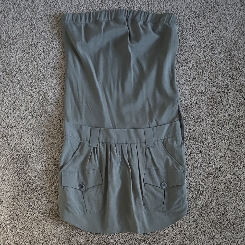 Brunello Cucinelli sz 6 Olive/Grey  Strapless Dress